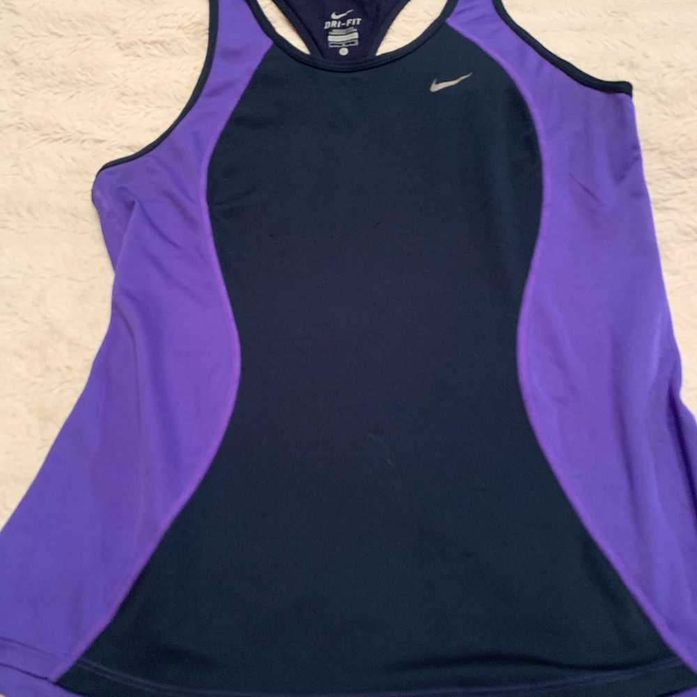 Nike Purple and Black Fitted Sleeveless Tank Top